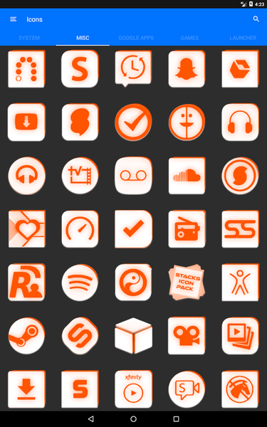 Inverted White Orange IconPack - عکس برنامه موبایلی اندروید