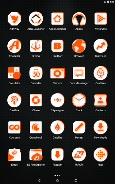 Inverted White Orange IconPack - عکس برنامه موبایلی اندروید
