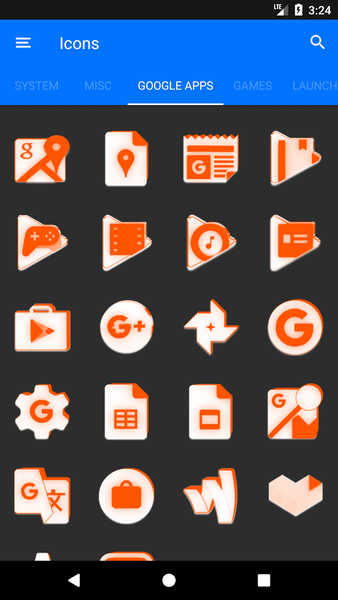 Inverted White Orange IconPack - عکس برنامه موبایلی اندروید