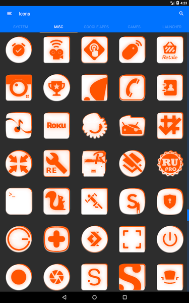 Inverted White Orange IconPack - عکس برنامه موبایلی اندروید