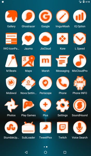 Inverted White Orange IconPack - عکس برنامه موبایلی اندروید