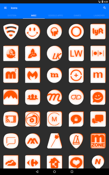 Inverted White Orange IconPack - عکس برنامه موبایلی اندروید
