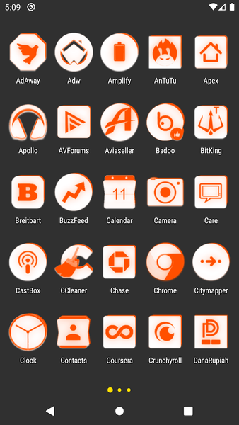 Inverted White Orange IconPack - Image screenshot of android app