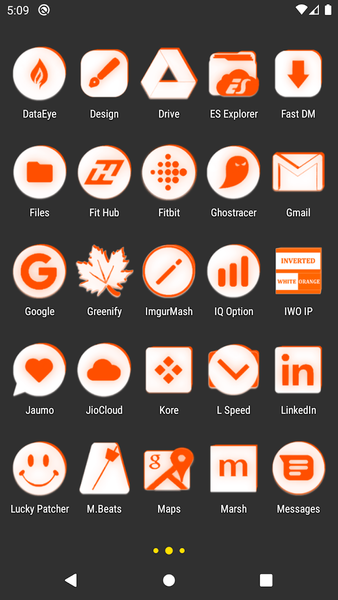 Inverted White Orange IconPack - عکس برنامه موبایلی اندروید