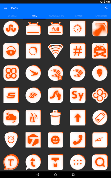 Inverted White Orange IconPack - عکس برنامه موبایلی اندروید