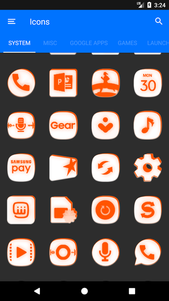 Inverted White Orange IconPack - عکس برنامه موبایلی اندروید