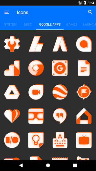 Inverted White Orange IconPack - عکس برنامه موبایلی اندروید