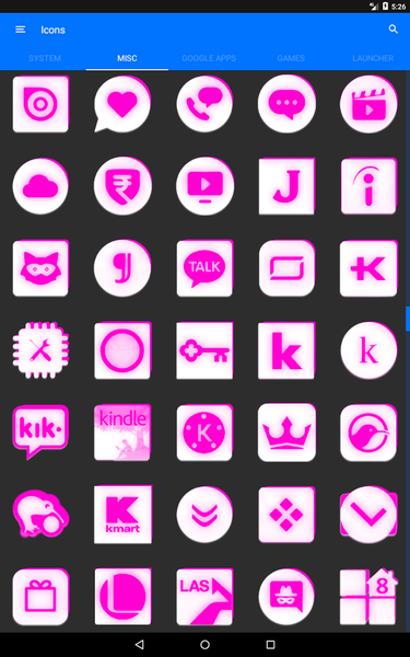 Inverted White Pink Icon Pack - عکس برنامه موبایلی اندروید