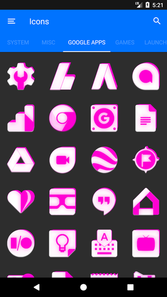 Inverted White Pink Icon Pack - عکس برنامه موبایلی اندروید