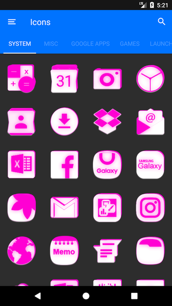Inverted White Pink Icon Pack - عکس برنامه موبایلی اندروید