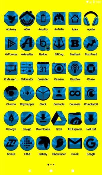 Light Blue and Black Icon Pack - Image screenshot of android app