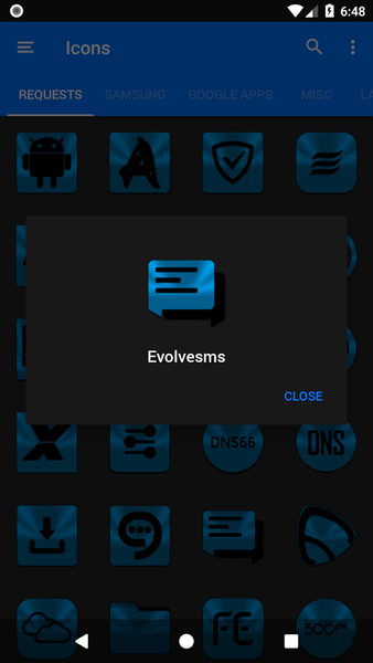 Light Blue and Black Icon Pack - Image screenshot of android app
