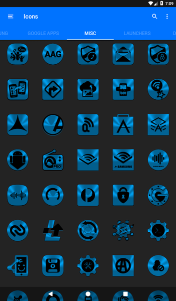 Light Blue and Black Icon Pack - Image screenshot of android app