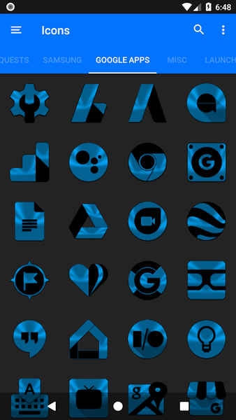 Light Blue and Black Icon Pack - Image screenshot of android app