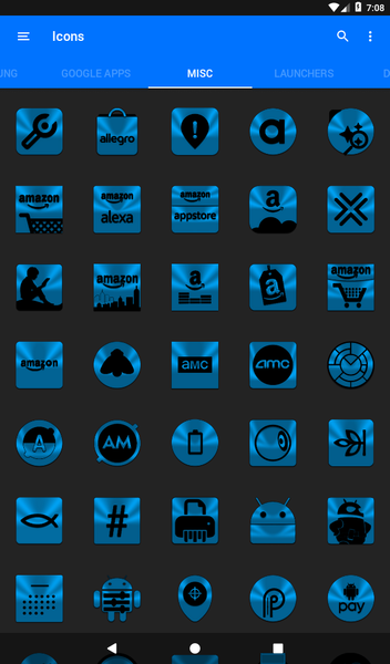 Light Blue and Black Icon Pack - Image screenshot of android app