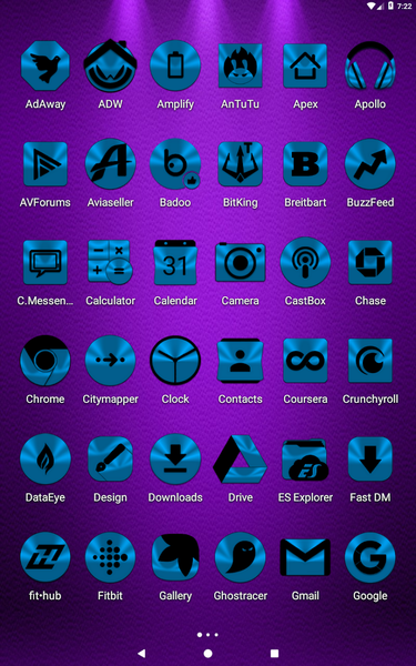 Light Blue and Black Icon Pack - Image screenshot of android app