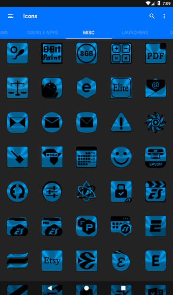 Light Blue and Black Icon Pack - Image screenshot of android app