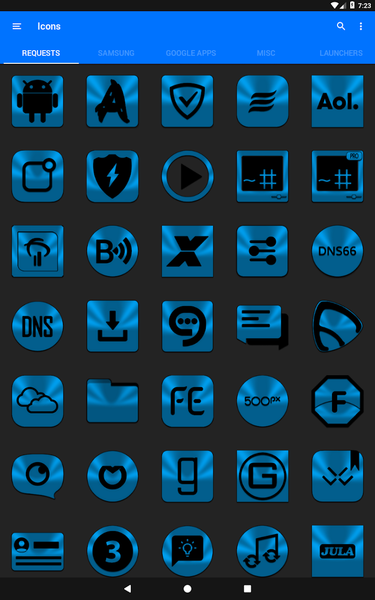 Light Blue and Black Icon Pack - Image screenshot of android app