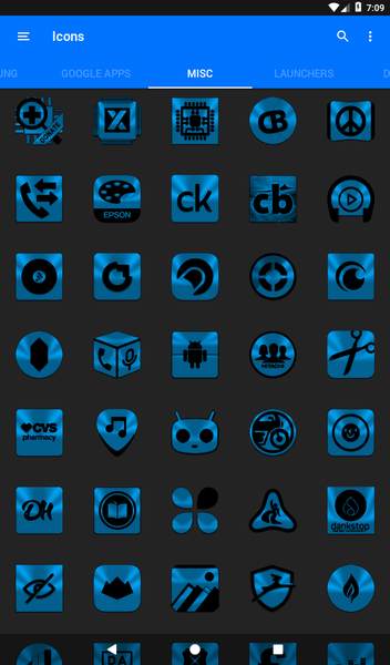 Light Blue and Black Icon Pack - Image screenshot of android app