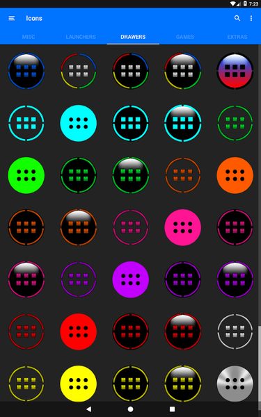 Light Blue and Black Icon Pack - Image screenshot of android app