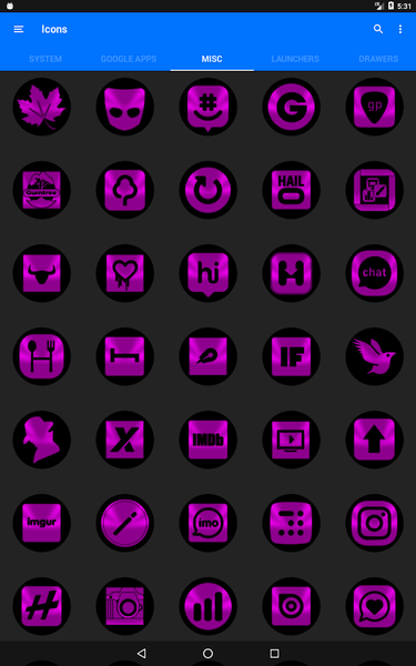 Oreo Magenta Icon Pack - Image screenshot of android app