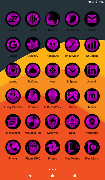 Oreo Magenta Icon Pack - Image screenshot of android app