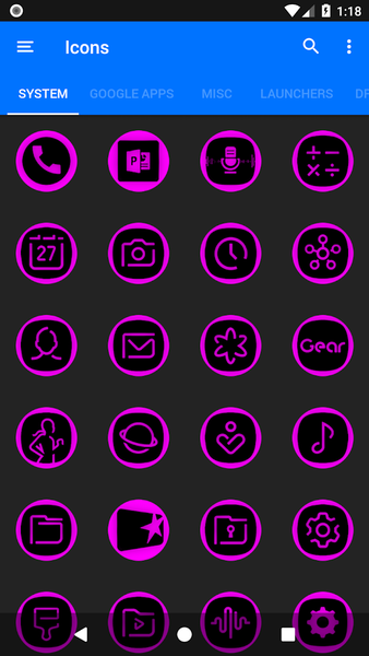 Oreo Magenta Icon Pack P2 - Image screenshot of android app