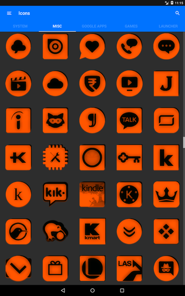 Orange and Black Icon Pack - Image screenshot of android app