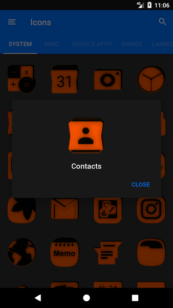 Orange and Black Icon Pack - Image screenshot of android app