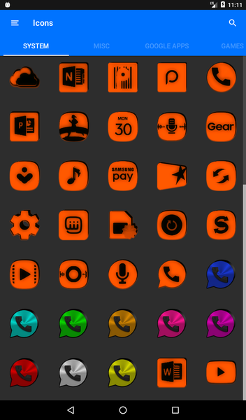 Orange and Black Icon Pack - Image screenshot of android app