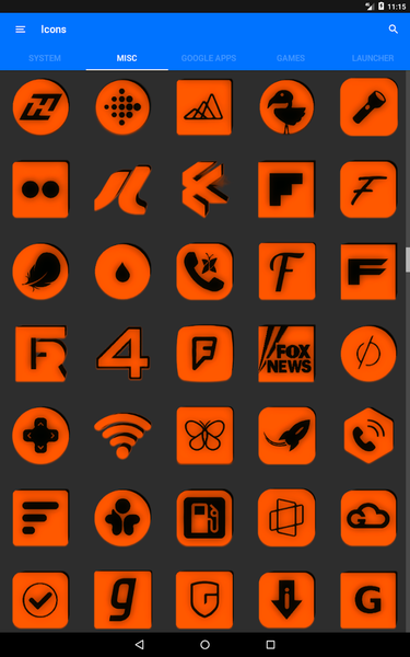 Orange and Black Icon Pack - Image screenshot of android app
