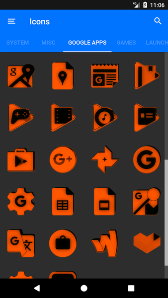 Orange and Black Icon Pack - Image screenshot of android app