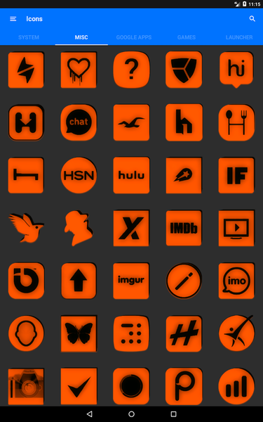 Orange and Black Icon Pack - Image screenshot of android app