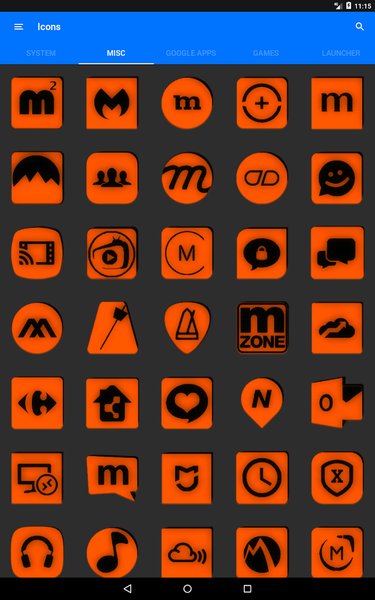 Orange and Black Icon Pack - Image screenshot of android app
