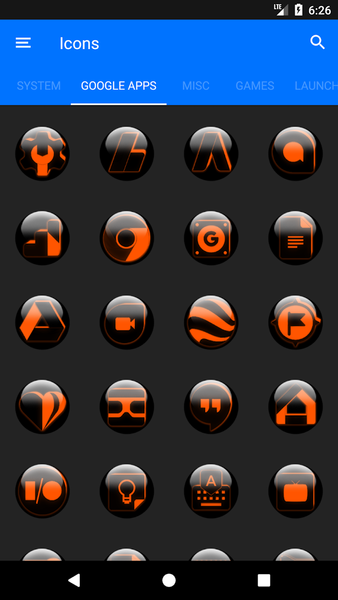 Orange Glass Orb Icon Pack - Image screenshot of android app