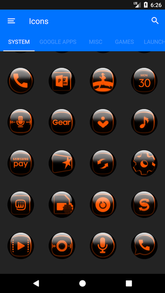 Orange Glass Orb Icon Pack - Image screenshot of android app