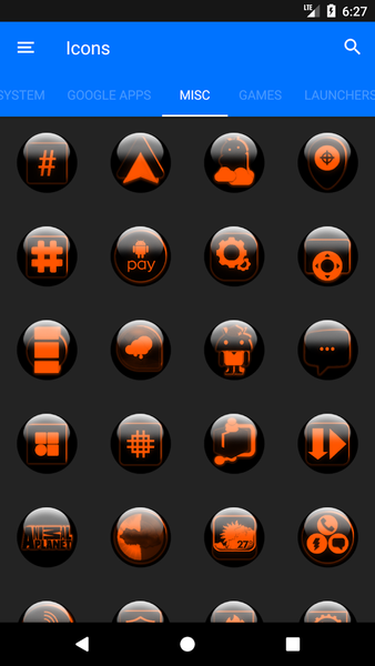 Orange Glass Orb Icon Pack - Image screenshot of android app
