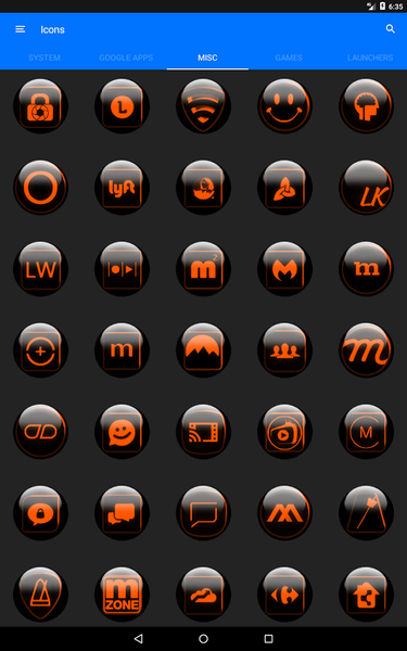Orange Glass Orb Icon Pack - Image screenshot of android app