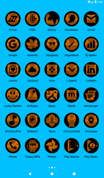Oreo Orange Icon Pack - Image screenshot of android app