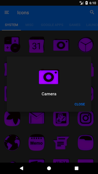 Purple and Black Icon Pack - عکس برنامه موبایلی اندروید