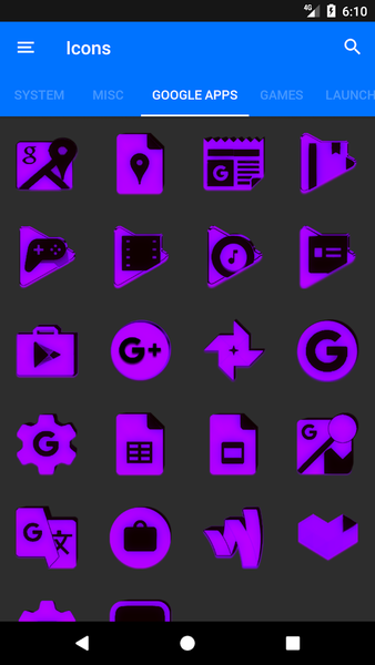Purple and Black Icon Pack - عکس برنامه موبایلی اندروید