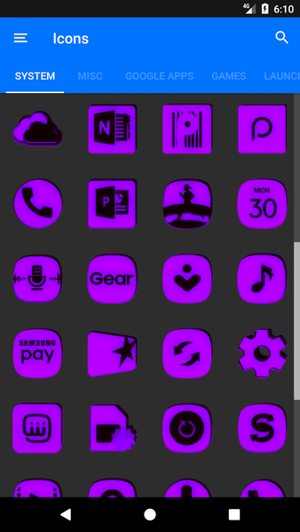 Purple and Black Icon Pack - عکس برنامه موبایلی اندروید
