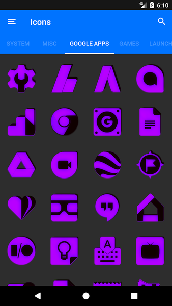 Purple and Black Icon Pack - عکس برنامه موبایلی اندروید