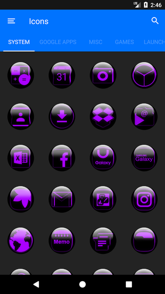 Purple Glass Orb Icon Pack - Image screenshot of android app
