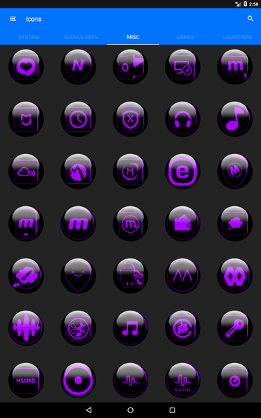 Purple Glass Orb Icon Pack - Image screenshot of android app