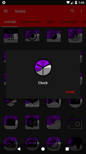 Half Light Purple Icon Pack - Image screenshot of android app