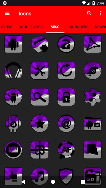 Half Light Purple Icon Pack - Image screenshot of android app