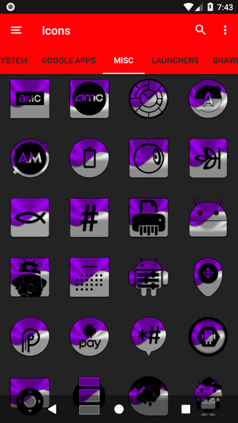 Half Light Purple Icon Pack - Image screenshot of android app