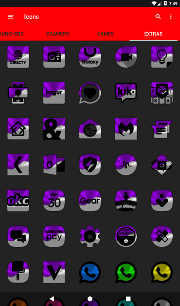 Half Light Purple Icon Pack - Image screenshot of android app