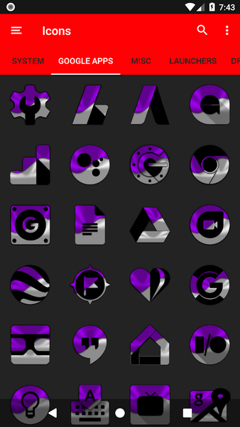 Half Light Purple Icon Pack - Image screenshot of android app